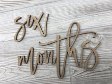 Load image into Gallery viewer, Baby Milestone Photo Laser Cut Words/ First Year Photo Props