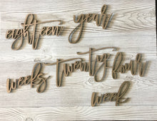 Load image into Gallery viewer, Baby Milestone Photo Laser Cut Words/ First Year Photo Props