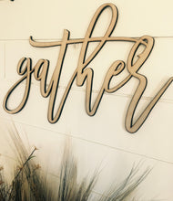 Load image into Gallery viewer, Gather Farmhouse Wood Word