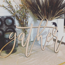 Load image into Gallery viewer, Gather Farmhouse Wood Word