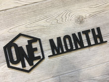 Load image into Gallery viewer, Laser cut Baby Milestone Photo Props/ Baby's First Year Numbers/ Hexagon Baby Photo Props/ Modern Baby Photo Props/Wood Milestone Numbers