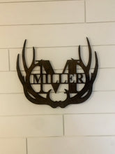 Load image into Gallery viewer, Laser Cut Antler Monogram with Name| Custom Monogram| Wood Antler Name