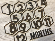 Load image into Gallery viewer, Baby Milestone Photo Laser Cut Numbers/ First Year Numbers/ Modern Baby Photo Props