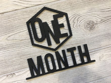 Load image into Gallery viewer, Laser cut Baby Milestone Photo Props/ Baby's First Year Numbers/ Hexagon Baby Photo Props/ Modern Baby Photo Props/Wood Milestone Numbers
