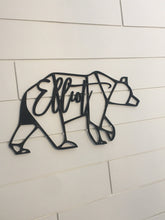Load image into Gallery viewer, Custom Laser Cut Geometric Bear with Name/Wood Bear/Modern Bear