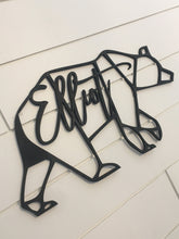 Load image into Gallery viewer, Custom Laser Cut Geometric Bear with Name/Wood Bear/Modern Bear