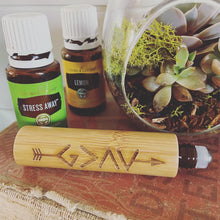 Load image into Gallery viewer, Custom Engraved Bamboo Essential Oil Roller Ball Applicator