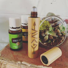 Load image into Gallery viewer, Custom Engraved Bamboo Essential Oil Roller Ball Applicator