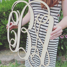 Load image into Gallery viewer, Custom Wood Monogram Sign/Personalized Monogram/Baby Nursery Monogram/Monogram Wall Hanging