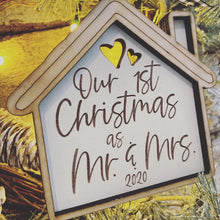 Load image into Gallery viewer, First Christmas Ornament/First Married Christmas/Farmhouse Christmas Ornament
