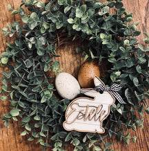 Load image into Gallery viewer, Farm house Easter name tag/ custom ship lap bunny