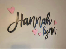 Load image into Gallery viewer, Custom Girl Wall Name/Nursery Name/Gallery Name Art/Lasercut Name