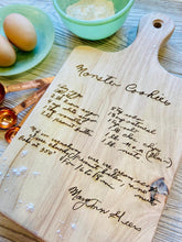 Load image into Gallery viewer, Engraved Handwriting Cutting Board/Custom Writing Engraving/Mother's Day Writing Gift/Recipe Engraving