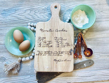 Load image into Gallery viewer, Engraved Handwriting Cutting Board/Custom Writing Engraving/Mother's Day Writing Gift/Recipe Engraving