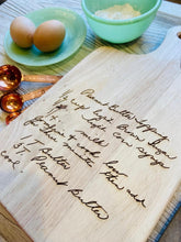 Load image into Gallery viewer, Engraved Handwriting Cutting Board/Custom Writing Engraving/Mother's Day Writing Gift/Recipe Engraving