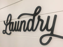 Load image into Gallery viewer, Farmhouse Laundry Wood Word/ Laser cut laundry word/ Vintage Laundry
