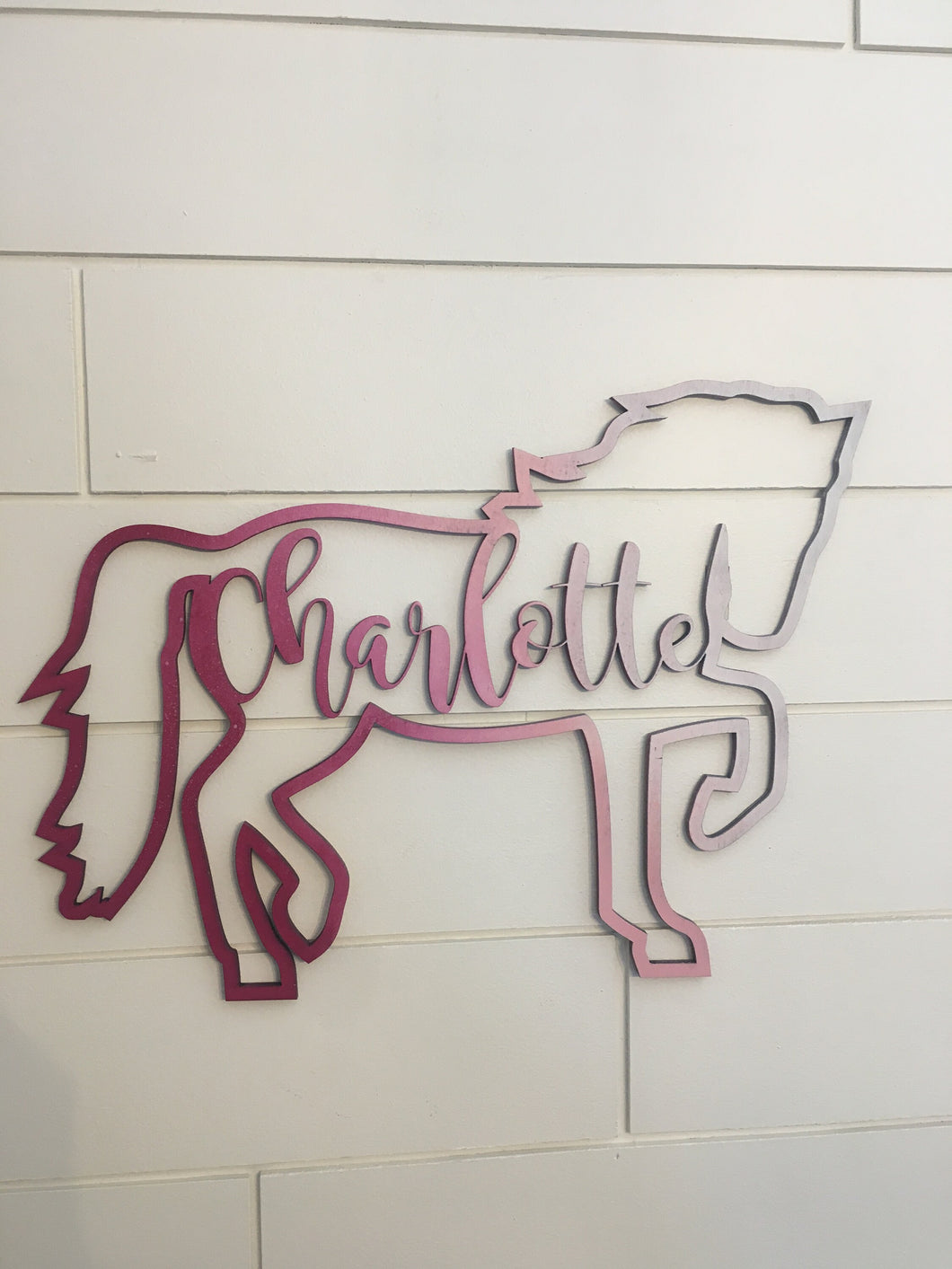 Custom Laser Cut Horse with Name/ Equestrian Name Sign/Wood Horse with Name