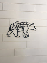 Load image into Gallery viewer, Custom Laser Cut Geometric Bear with Name/Wood Bear/Modern Bear
