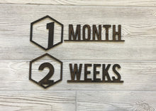 Load image into Gallery viewer, Baby Milestone Photo Laser Cut Numbers/ First Year Numbers/ Modern Baby Photo Props
