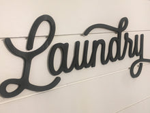 Load image into Gallery viewer, Farmhouse Laundry Wood Word/ Laser cut laundry word/ Vintage Laundry
