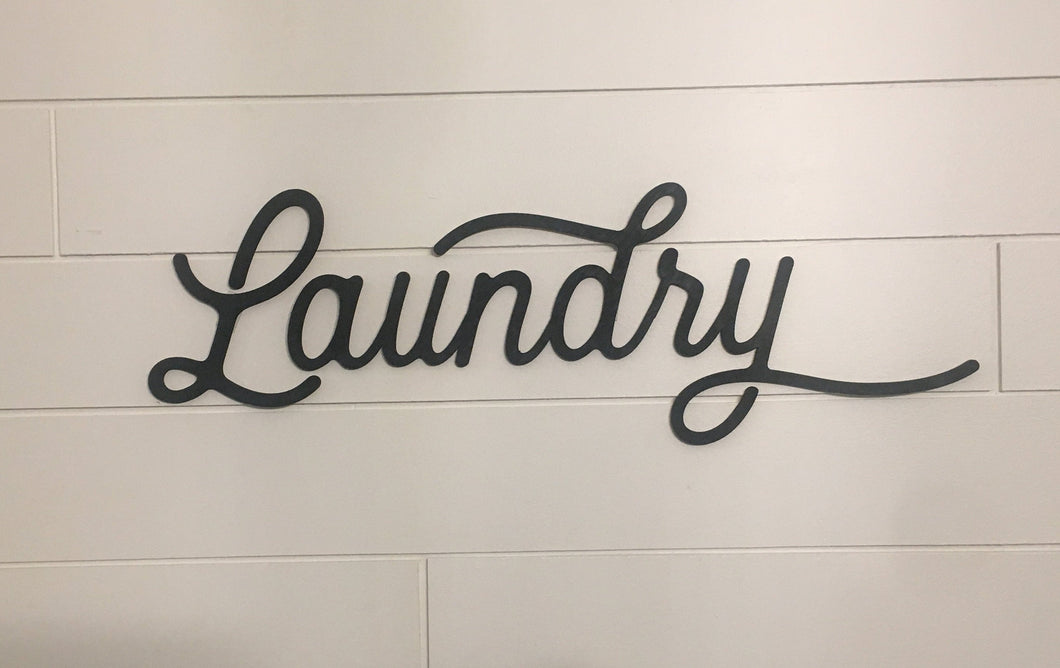 Farmhouse Laundry Wood Word/ Laser cut laundry word/ Vintage Laundry