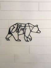 Load image into Gallery viewer, Custom Laser Cut Geometric Bear with Name/Wood Bear/Modern Bear
