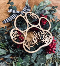 Load image into Gallery viewer, Custom Paw Print Ornament/Dog Name ornament
