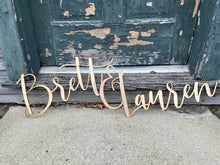 Load image into Gallery viewer, Custom Couples Name/Wedding Backdrop Name/Laser Cut Wedding Decor/ Last Name Sign
