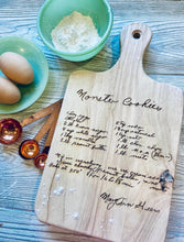 Load image into Gallery viewer, Engraved Handwriting Cutting Board/Custom Writing Engraving/Mother&#39;s Day Writing Gift/Recipe Engraving
