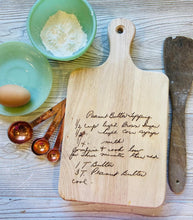 Load image into Gallery viewer, Engraved Handwriting Cutting Board/Custom Writing Engraving/Mother&#39;s Day Writing Gift/Recipe Engraving
