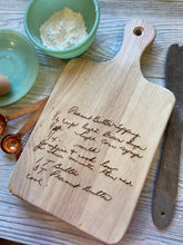 Load image into Gallery viewer, Engraved Handwriting Cutting Board/Custom Writing Engraving/Mother&#39;s Day Writing Gift/Recipe Engraving
